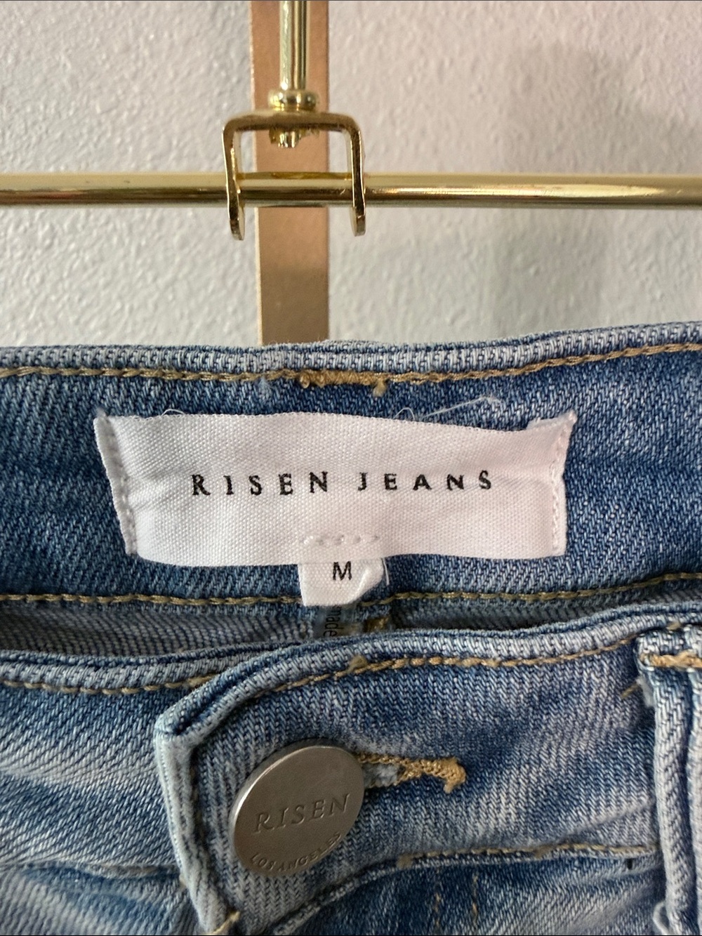 Womens Distressed Light Blue Denim Skirt - Picture 2 of 8